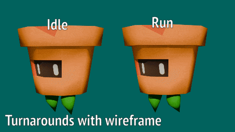 Garden Pot Creature - Idle and Run cycles